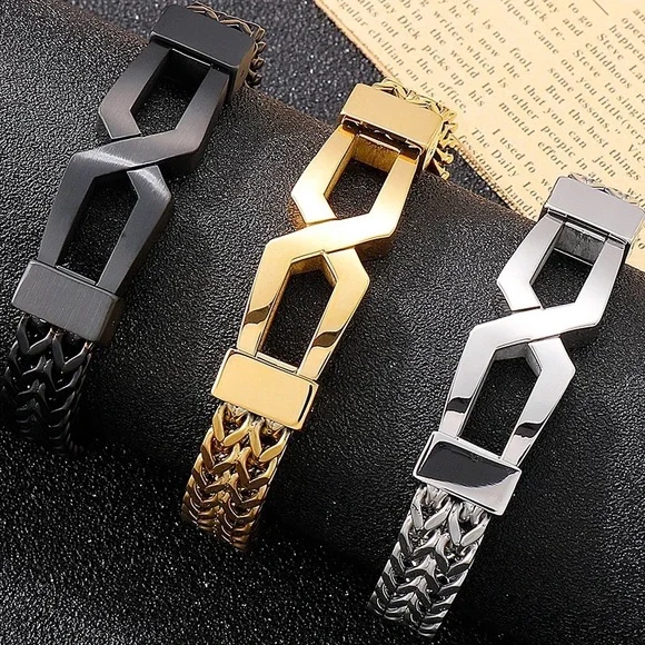 12mm Luxury Stainless Steel Bangle Bracelet - Picture 6 of 12